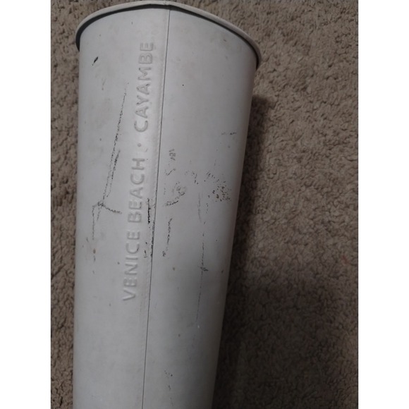 White Venice Beach Tall Vase Metal Tin Material Perfect For Boho Decor Vibes - Picture 4 of 4